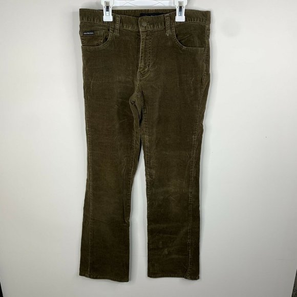 Calvin Klein Jeans Womens Size 6 Green Corduroy Pants - Picture 1 of 7